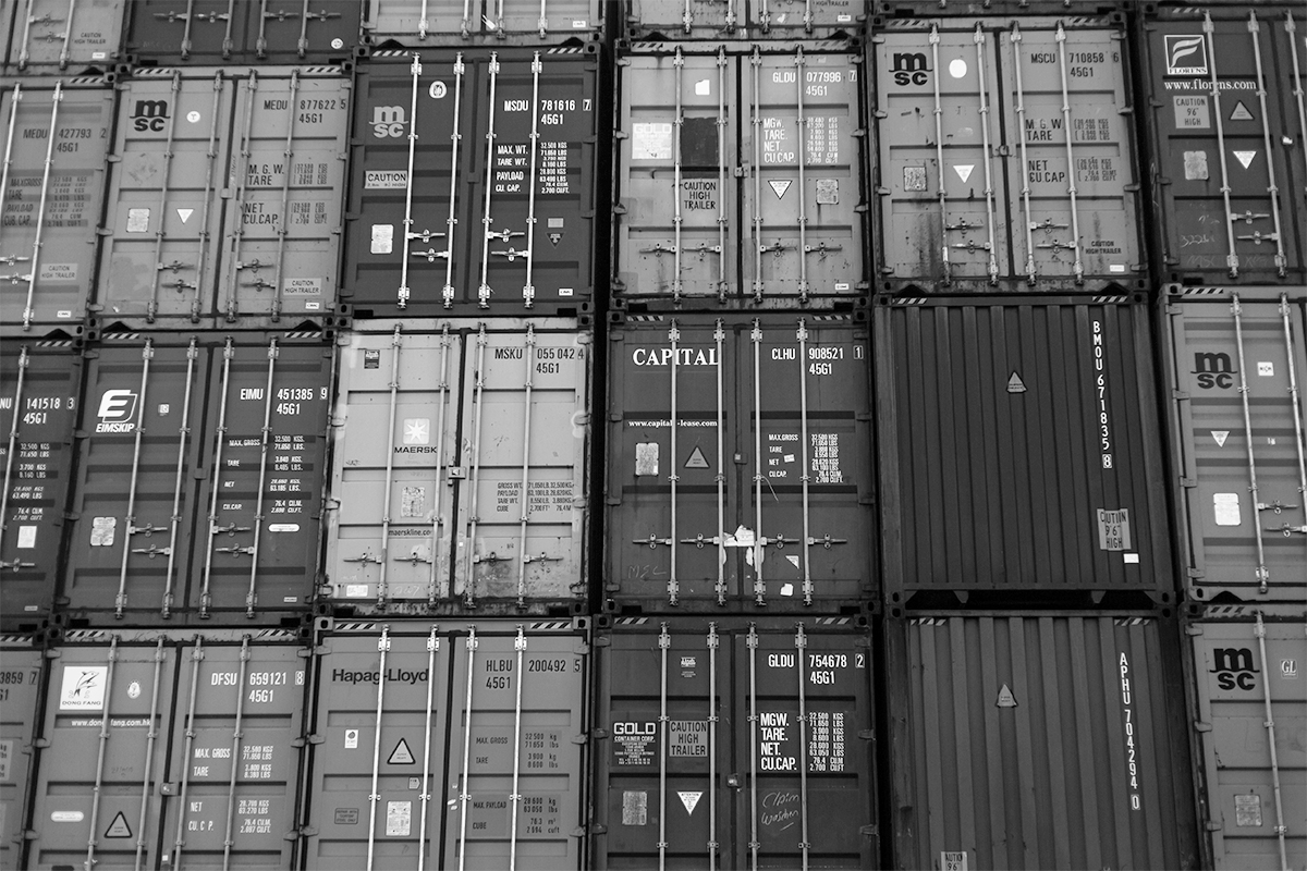 Containers in port